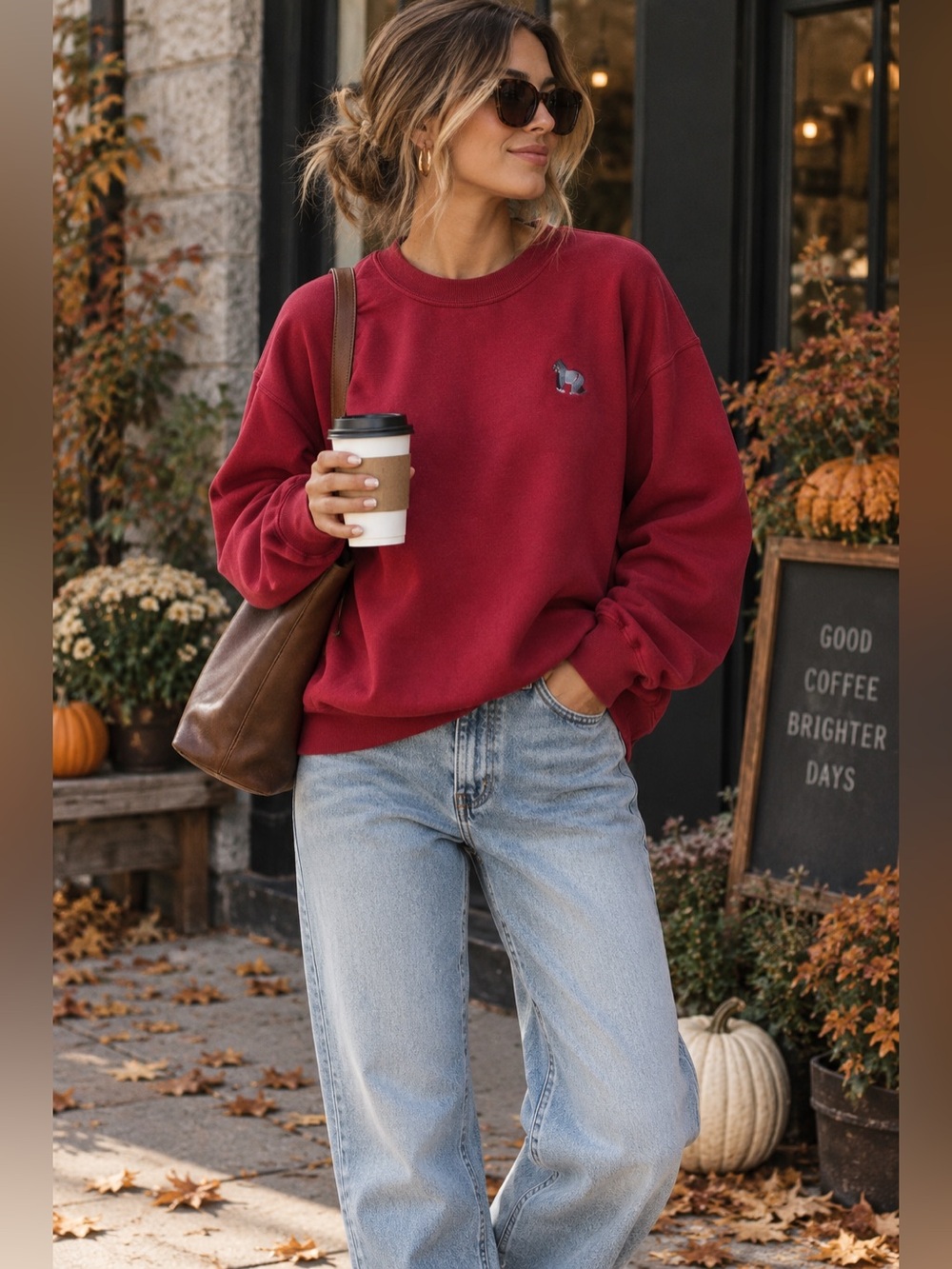 Topshop Red Sweatshirt Size 8-10 Embroidered Silverback Gorilla